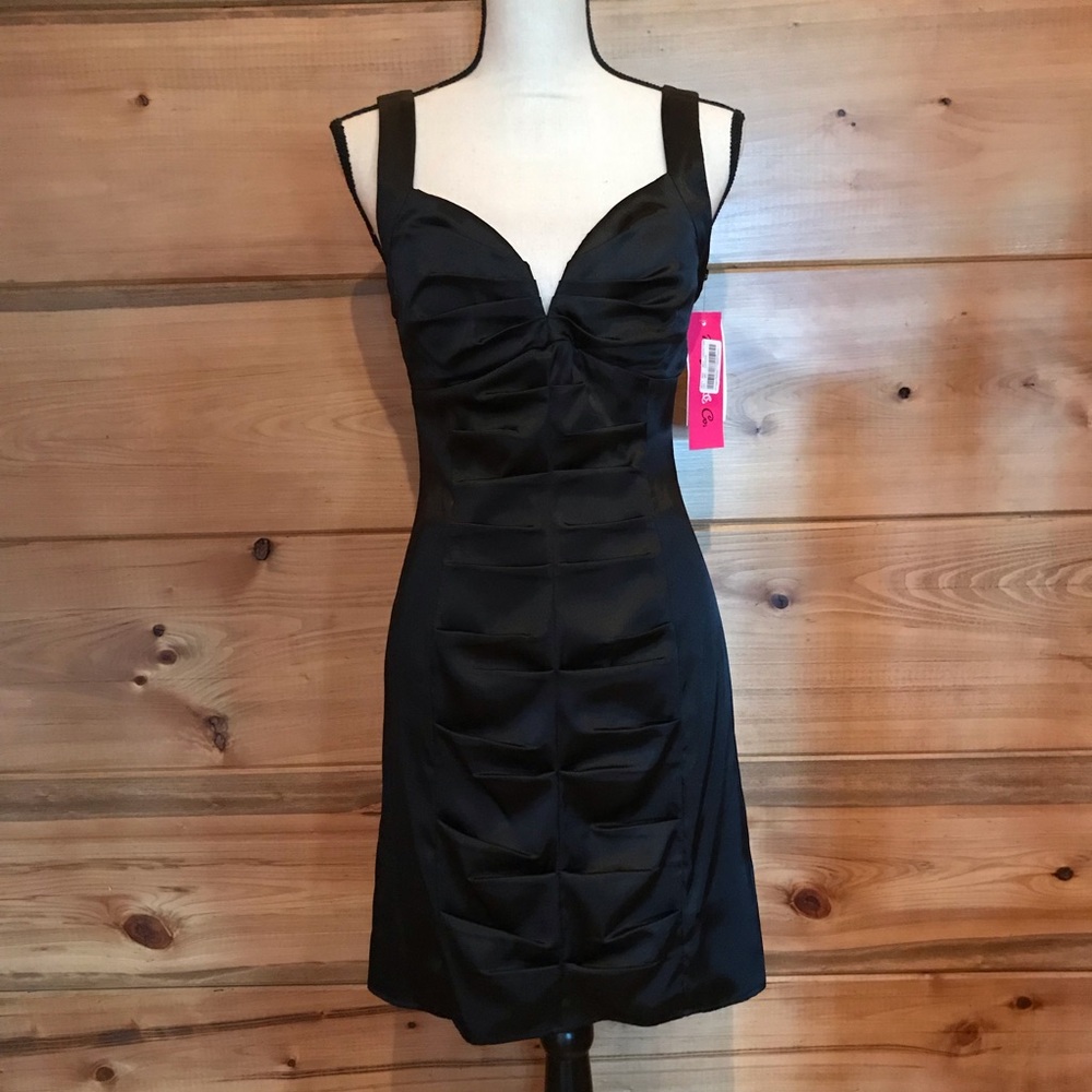 NWT Black Satin Dress